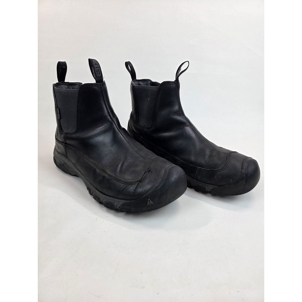 KEEN 1017789 Men's 10.5 M Anchorage Boots III Black Leather Waterproof Insulated